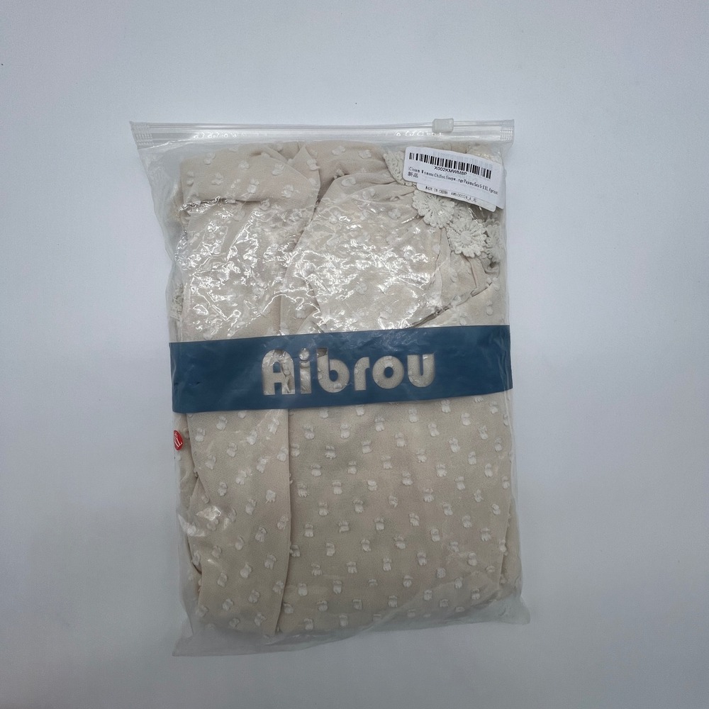 Aibrou iClosam Womens Chiffon Swiss Dot Pajama Set Apricot Lace Trim XL NEW